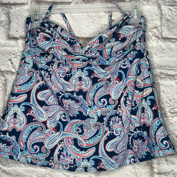 Converse Other - Converse Halter Paisley Blue Swim Top Women's Size Large
